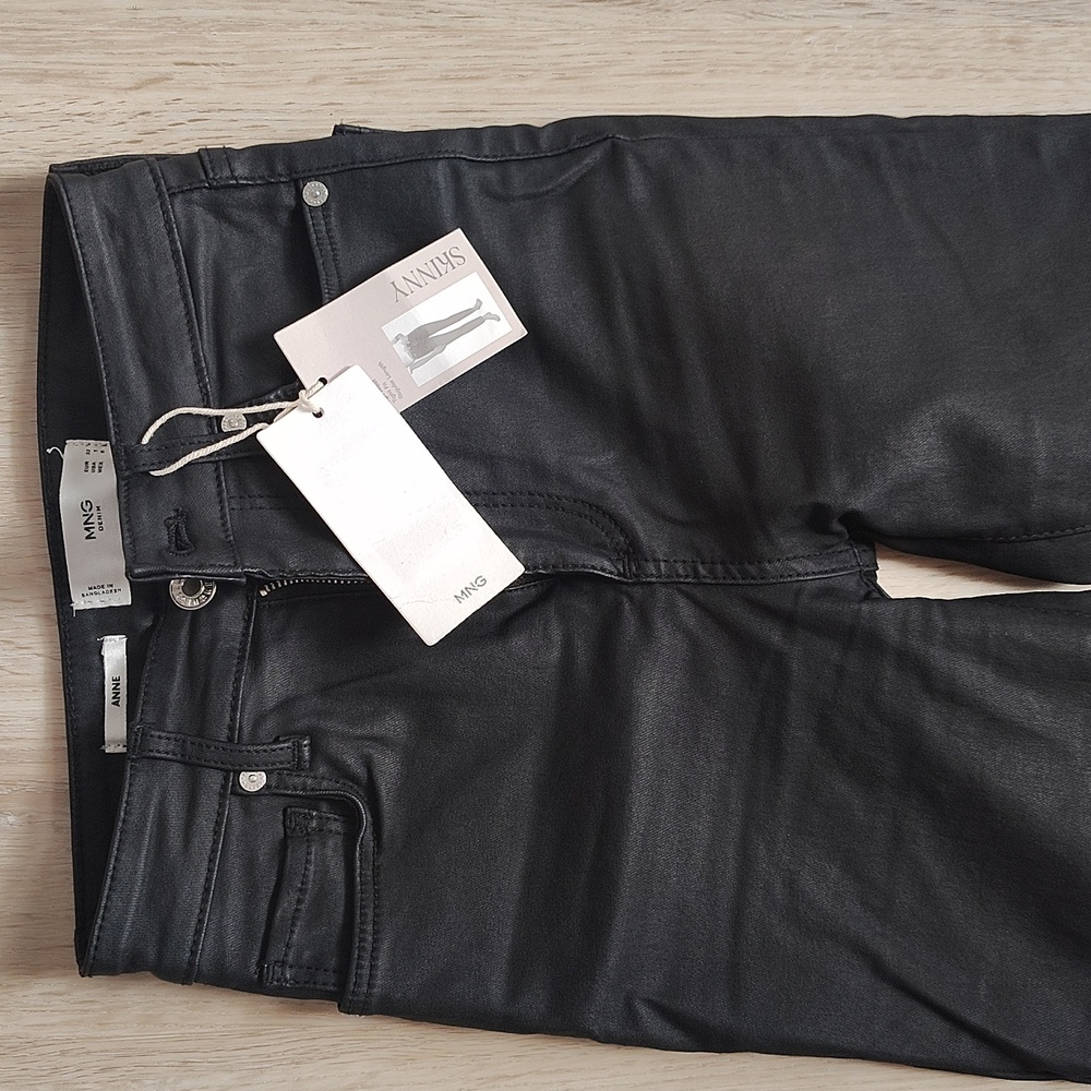 Mango black coated skinny jean